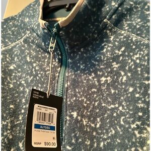 Under Armour Men's Half-Zip Fleece Sweater - Speckled Blue and White NWT